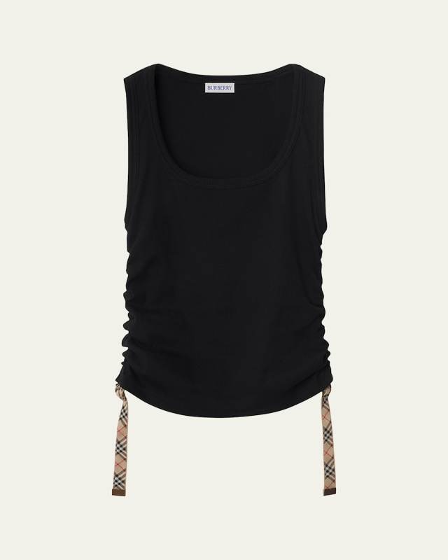 Ruched Sides Rib Tank Top